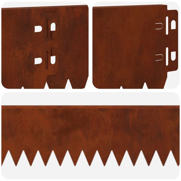 Kant för gräsmatta 20 pcs 103 x 10 cm Stål Rostig