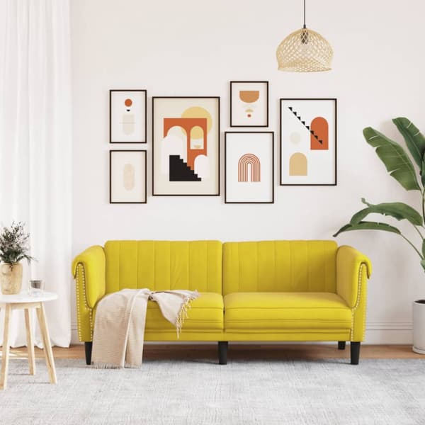 Soffa 2-sits gul sammet