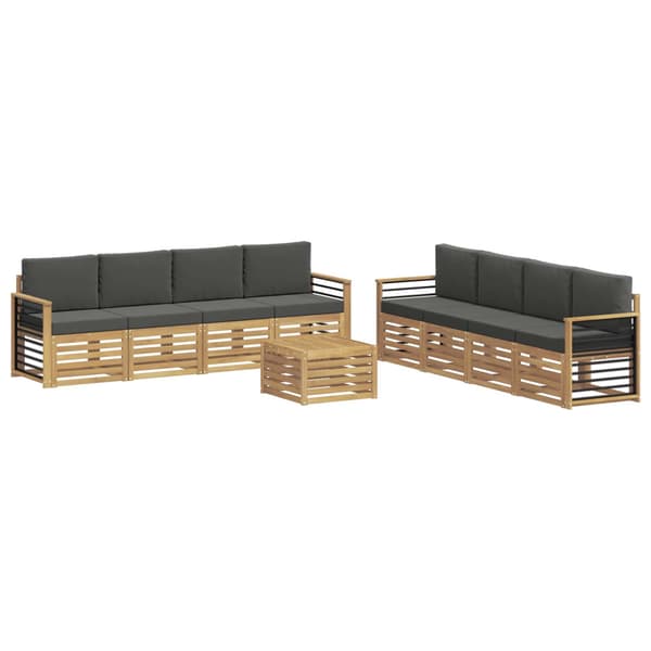 Soffgrupper med kudde 9 pcs Vit och antracit Polyester