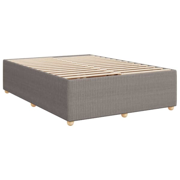 Ramsäng med madrass taupe 160x200 cm tyg