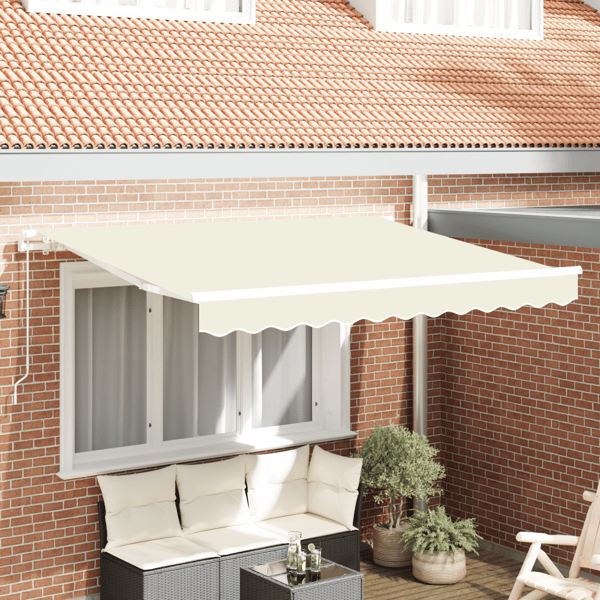 Utfällbar markis Kräm 250 x 200 cm tyg
