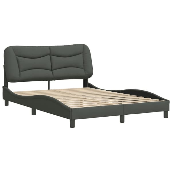 Bed Frame without Mattress "Hvar" Dark Grey 120x200 cm Fabric