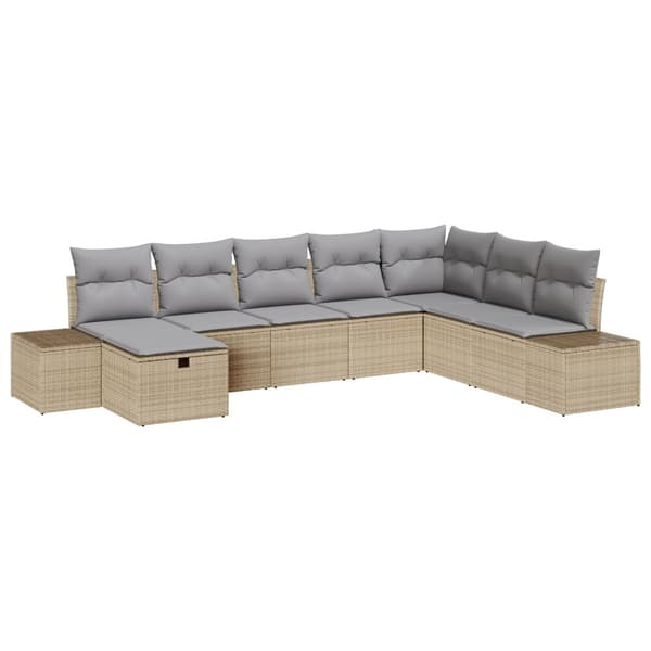 Trädgårdsoffset 8 st Beige konstrotting