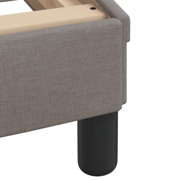 Bed Frame with Headboard "Dover" Taupe 90x200 cm Fabric