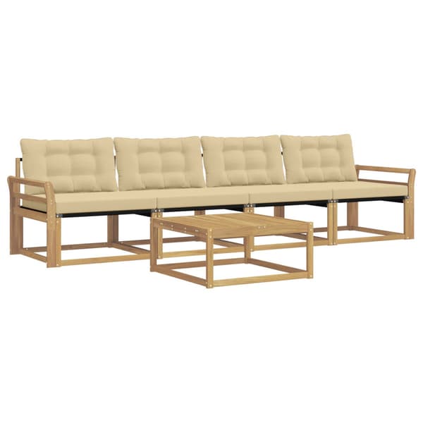 Utomhussoffset 5 pcs Vit och Beige 79 x 79 x 37 cm
