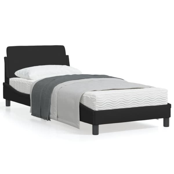 Bed Frame with Headboard "Dover" Black 90x190 cm Fabric