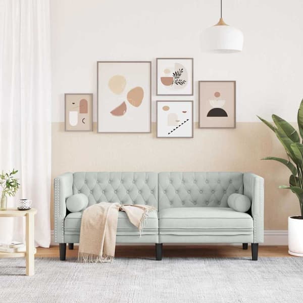 Soffa Ljusgrå 174 x 74,5 x 70,5 cm Sammet