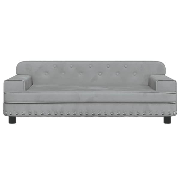 Barnsoffa ljusgrå 90x53x30 cm sammet