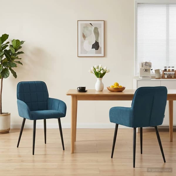 Matstolar 2 pcs Sammet Blå 57 x 50 x 85 cm