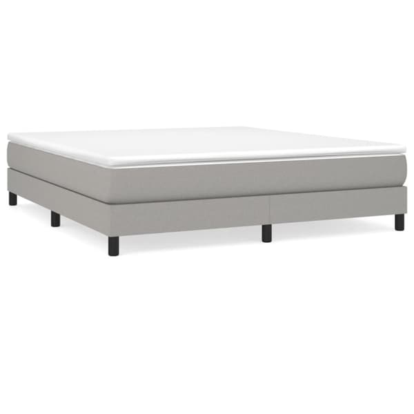 Boxspring-sängram ljusgrå 180x200 cm tyg