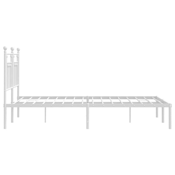 Sängram med huvudgavel metall vit 140x190 cm