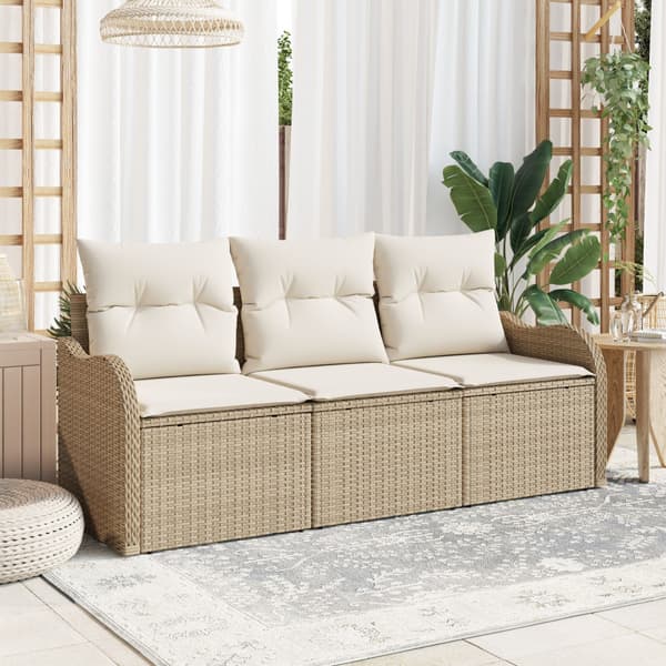 Trädgårdsoffset 3 st Beige konstrotting
