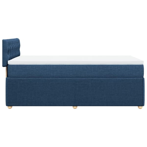 Ramsäng med madrass blå 100x200 cm tyg