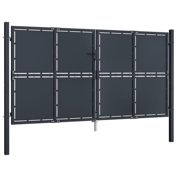 Trädgårdsgrind stål 300x175 cm antracit