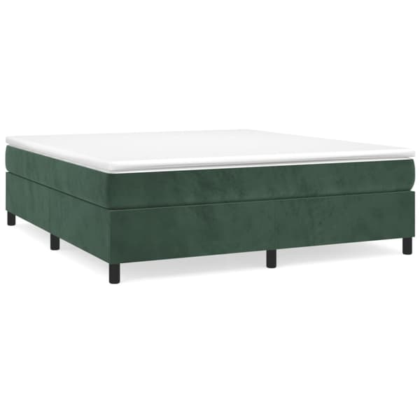 Boxspring-sängram mörkgrön 180x200 cm sammet