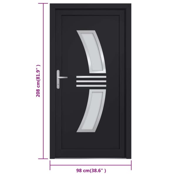 Ytterdörr antracit 98x208 cm PVC