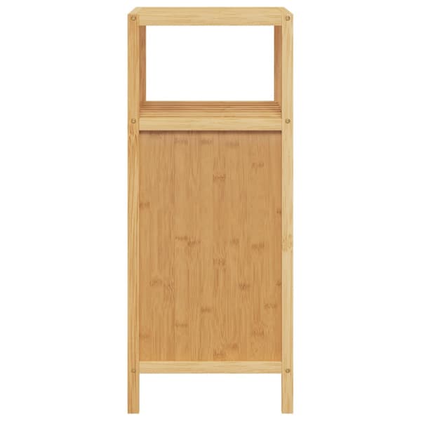 Badrumsskåp med hylla 36x33x87 cm bambu