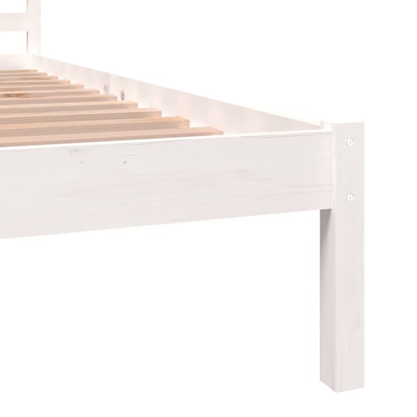 Sängram massiv furu 90x190 cm vit 3FT