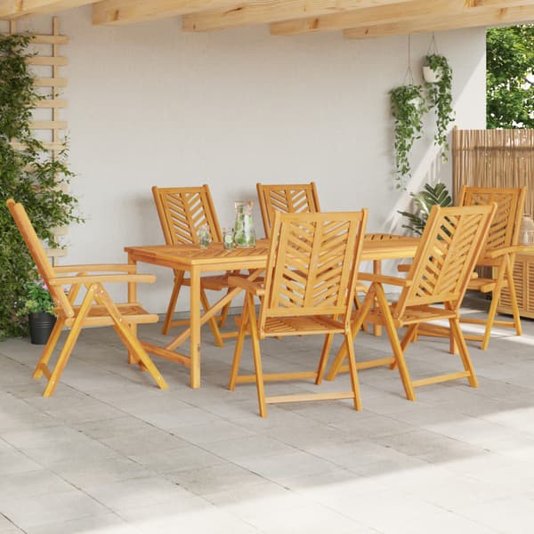 Trädgårdsmöbelset 7 pcs Brun Massivt Akaciaträ