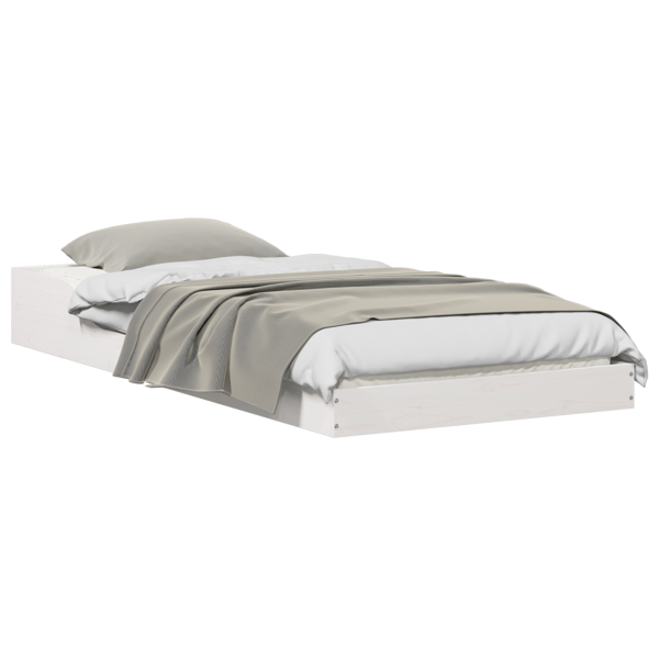 Sängram Vit 90 x 200 cm Massiv furu