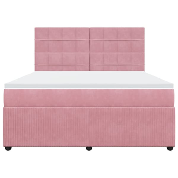 Ramsäng med madrass rosa 180x200 cm sammet