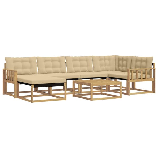 Utomhussoffset 7 pcs Vit och Beige 79 x 79 x 37 cm