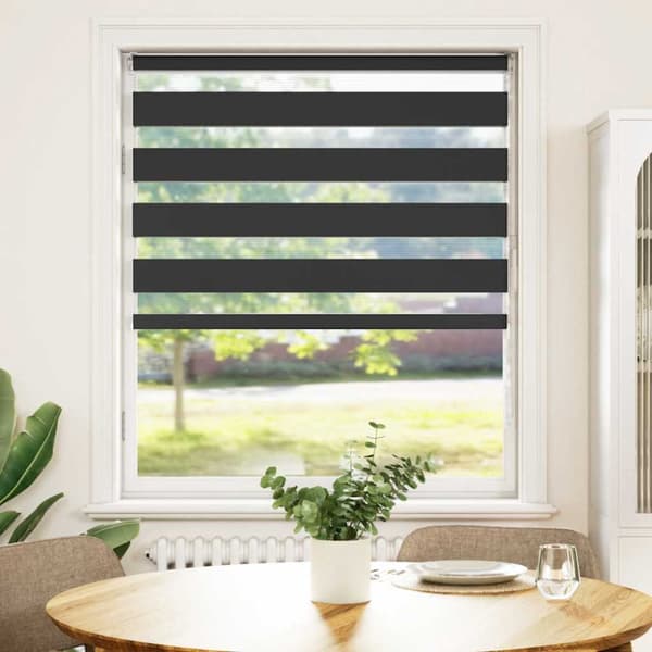 Rullgardin zebra svart 105x100 cm tyg bredd 100,9cm polyester