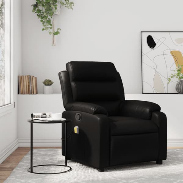 Massagefåtölj svart konstläder