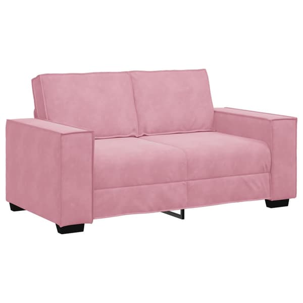 Soffgrupp med dynor 2 delar rosa sammet