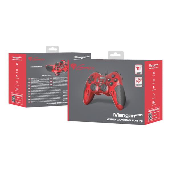 Natec Genesis Mangan 200 - spelkontroll - kabelansluten