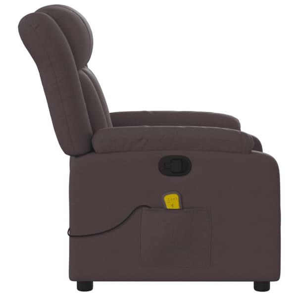 Massagefåtölj mörkbrun tyg