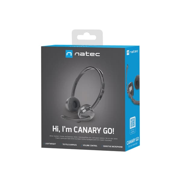 Natec Canary Go - headset - 3,5 mm kontakt