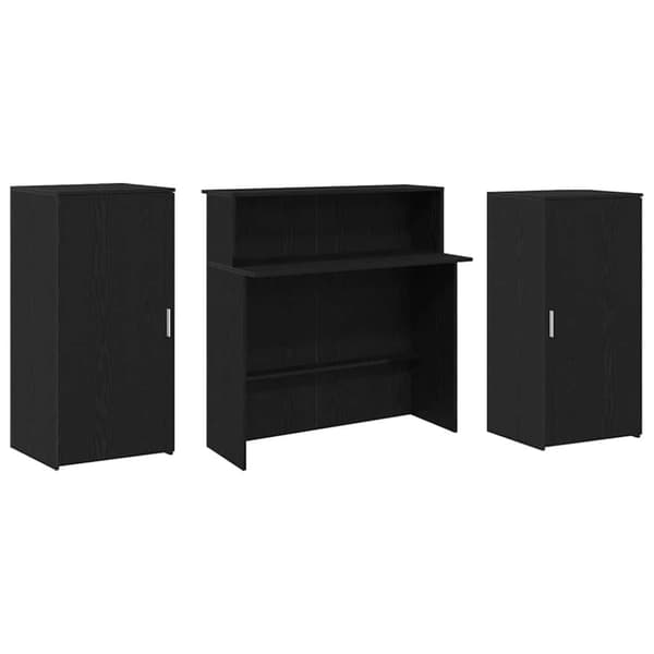 Receptionsdisk svart ek 200x50x103,5 cm konstruerat trä