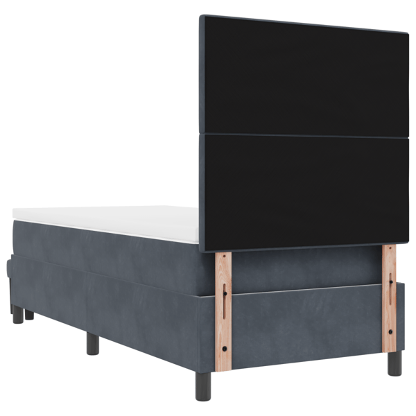 Bäddfjäder med madrass Mörkgrå 80 x 200 cm Sammet