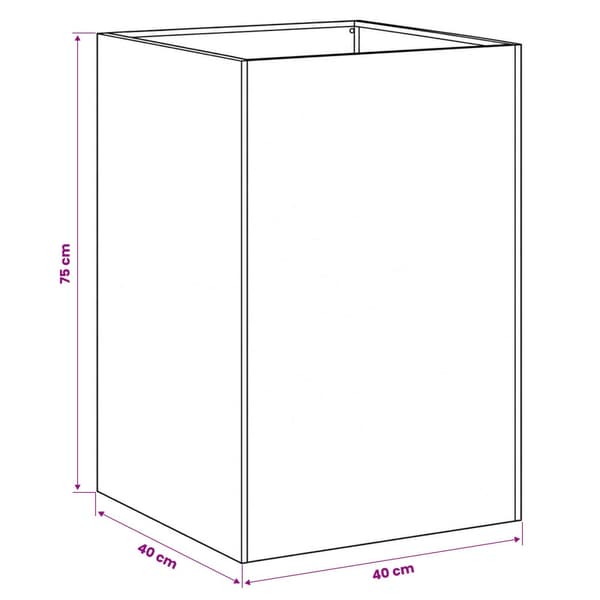 Trädgårdsplanterare 2 st Silver 40 x 40 x 75 cm