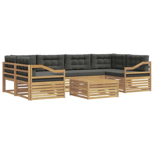 Utomhussoffset med kudde 7 pcs Vit och antracit Polyester