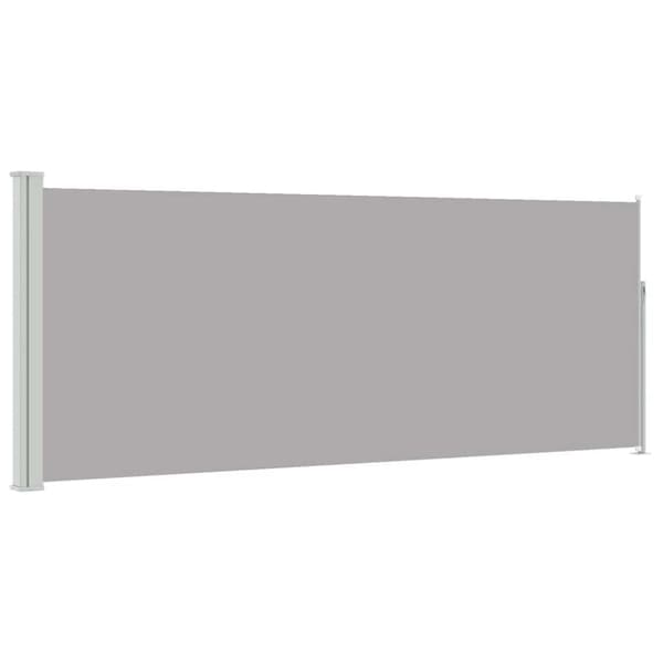 Infällbar sidomarkis 120 x 300 cm grå