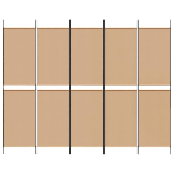 5-panel rumskärm Beige 250 x 200 cm Tyg