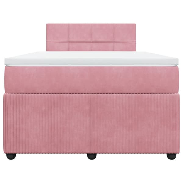 Ramsäng med madrass rosa 120x190 cm sammet