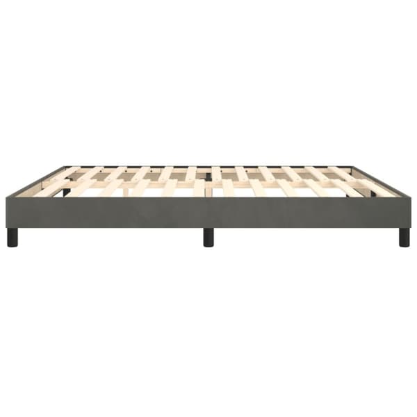 Boxspring-sängram mörkgrå 200x200 cm sammet