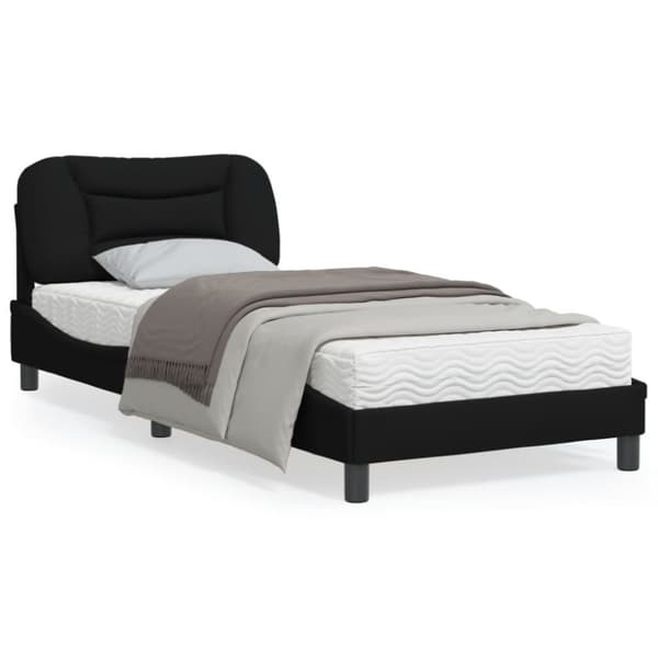 Bed Frame without Mattress "Hvar" Black 90x200 cm Fabric