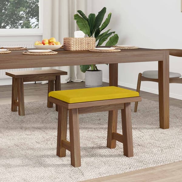 Bänk kudde Sammet Gul Djup 35 cm