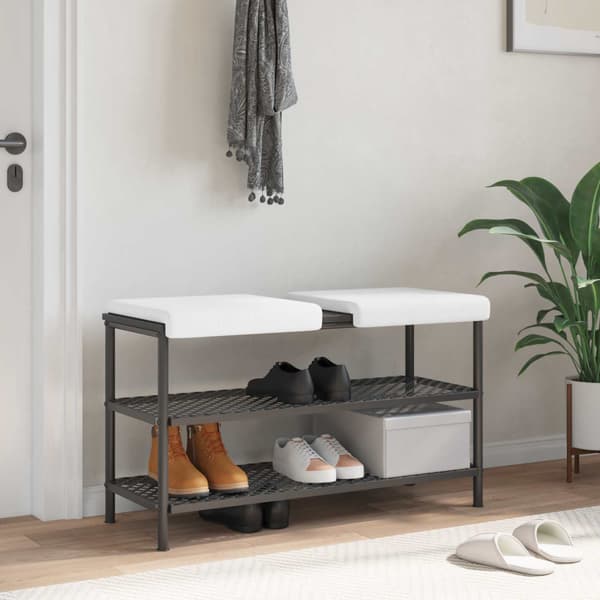 Bänk kudde 2 st Tyg Vit Djup 35 cm