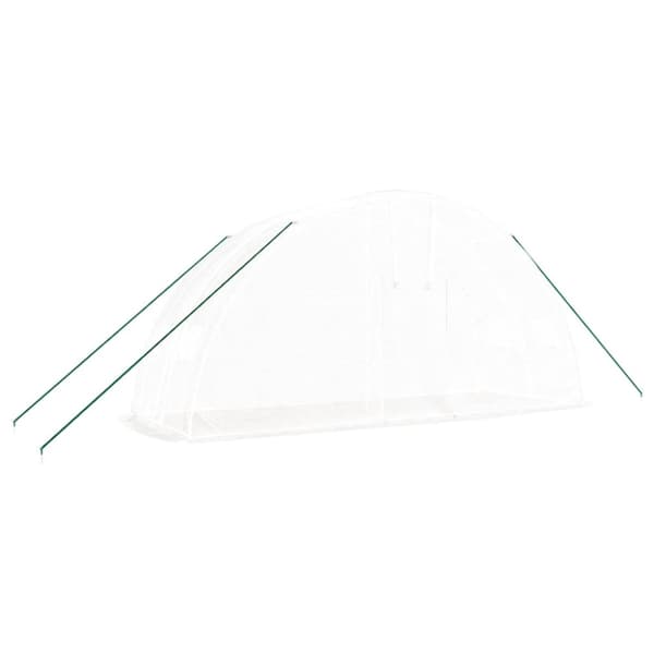 Växthus med stålram vit 12 m² 6x2x2,85 m