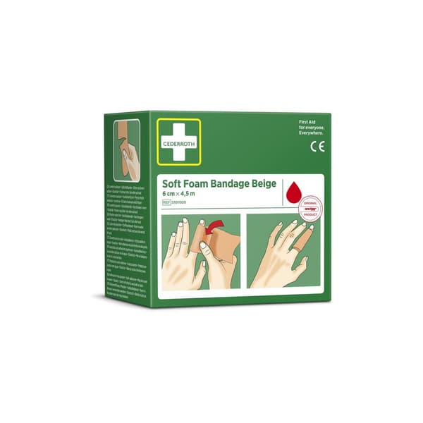 Plåster CEDERROTH SoftFoam 6cmx4,5m beig