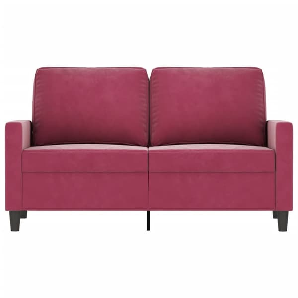 2-sitssoffa vinröd 120 cm sammet