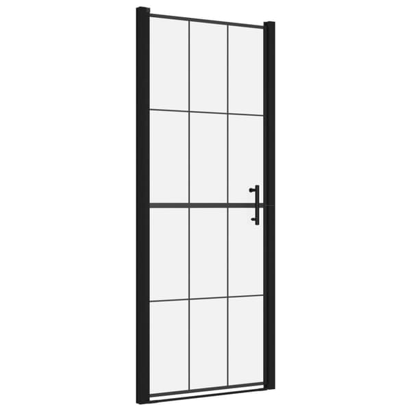 Duschdörr härdat glas 81x195 cm svart