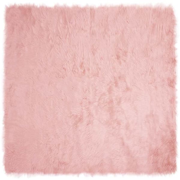 Fuskfäll matta TAFALLA Rosa 120 x 120 cm Polyester