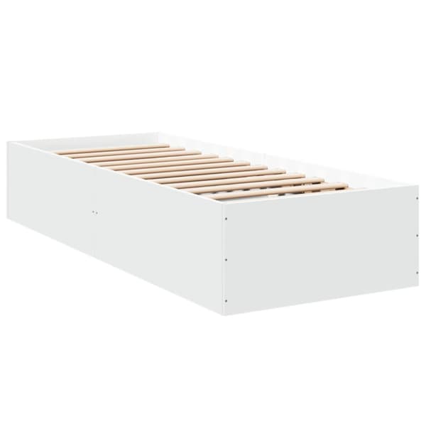 Sängram vit 90x200 cm konstruerat trä