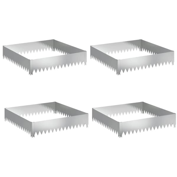 Kant för gräsmatta 4 pcs 100 x 100 x 20 cm Stål Silver